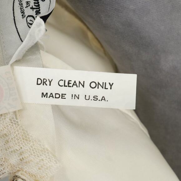 Evenings by Pantagis Gown Womens 4 Ivory Lace Dress Lined Bubble Hem Vintage 80s - Picture 13 of 13